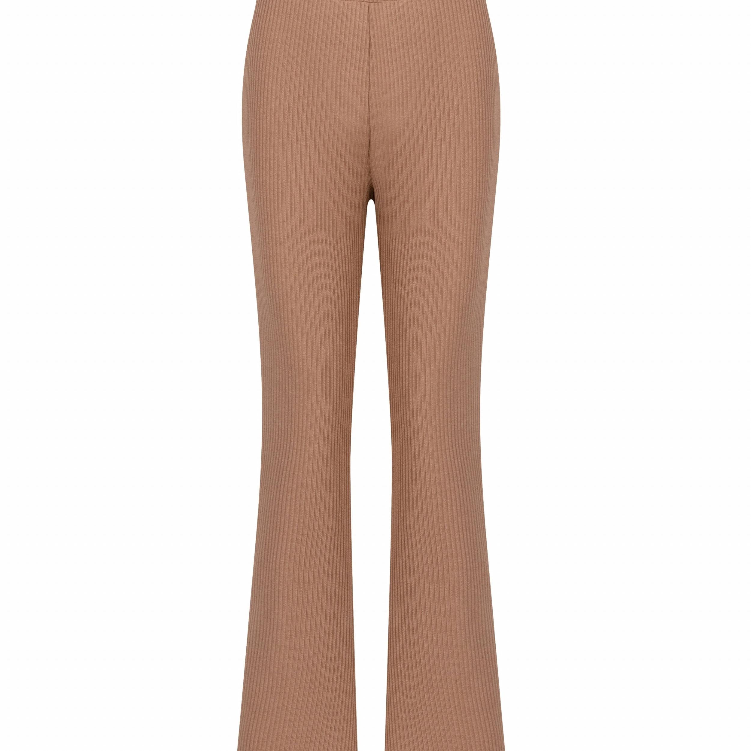 Ribbed Flared Pants Casual Women's Clothing