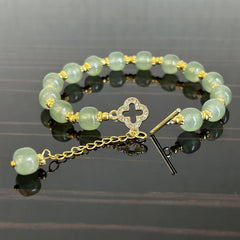 Jade Four Leaf Clover Bracelet Gift for Her