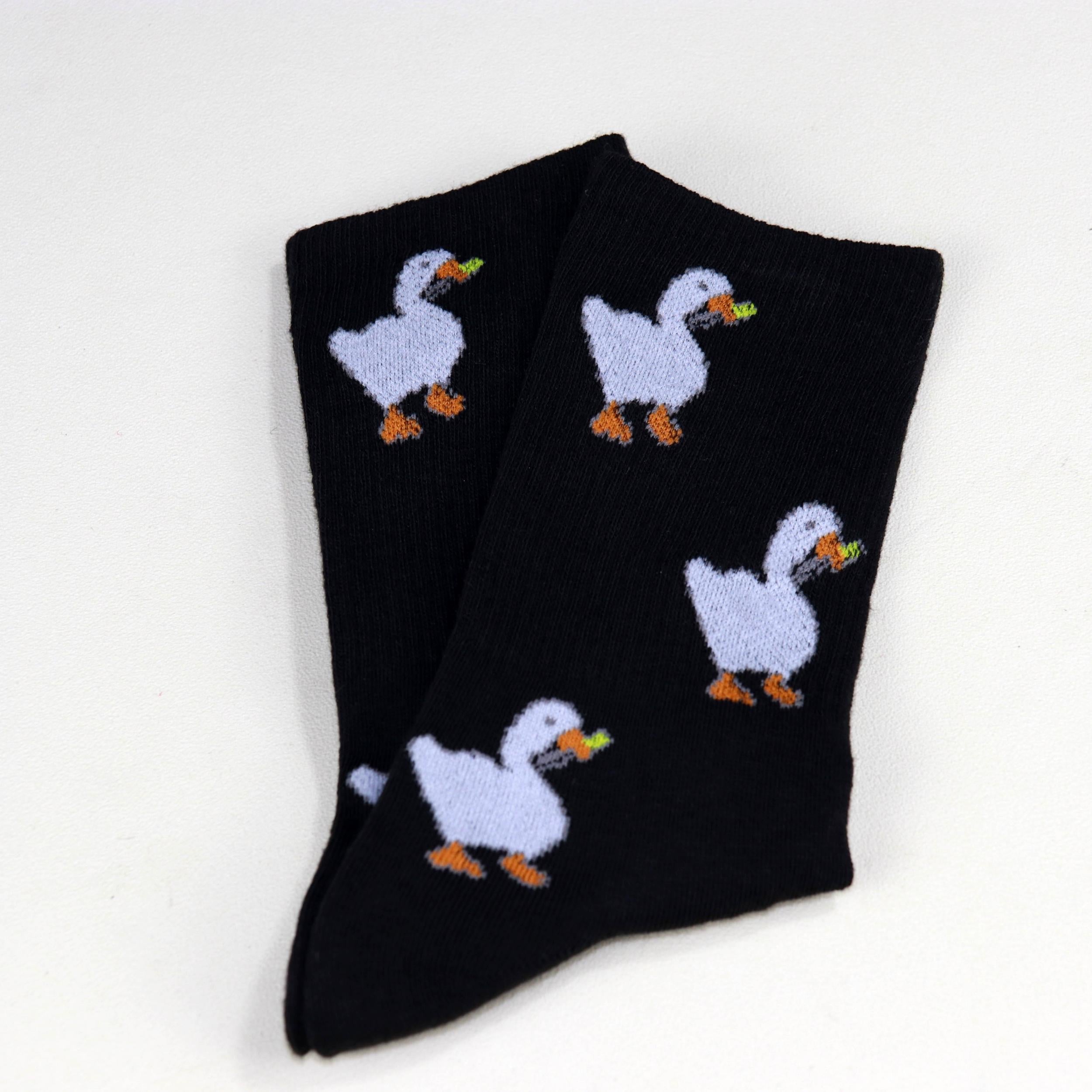 Duck Pattern Crew Socks Women's Stockings