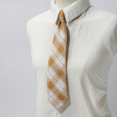 2pcs Plaid Bow Tie Neck Tie Orange Bow Tie For Women Dress Shirt