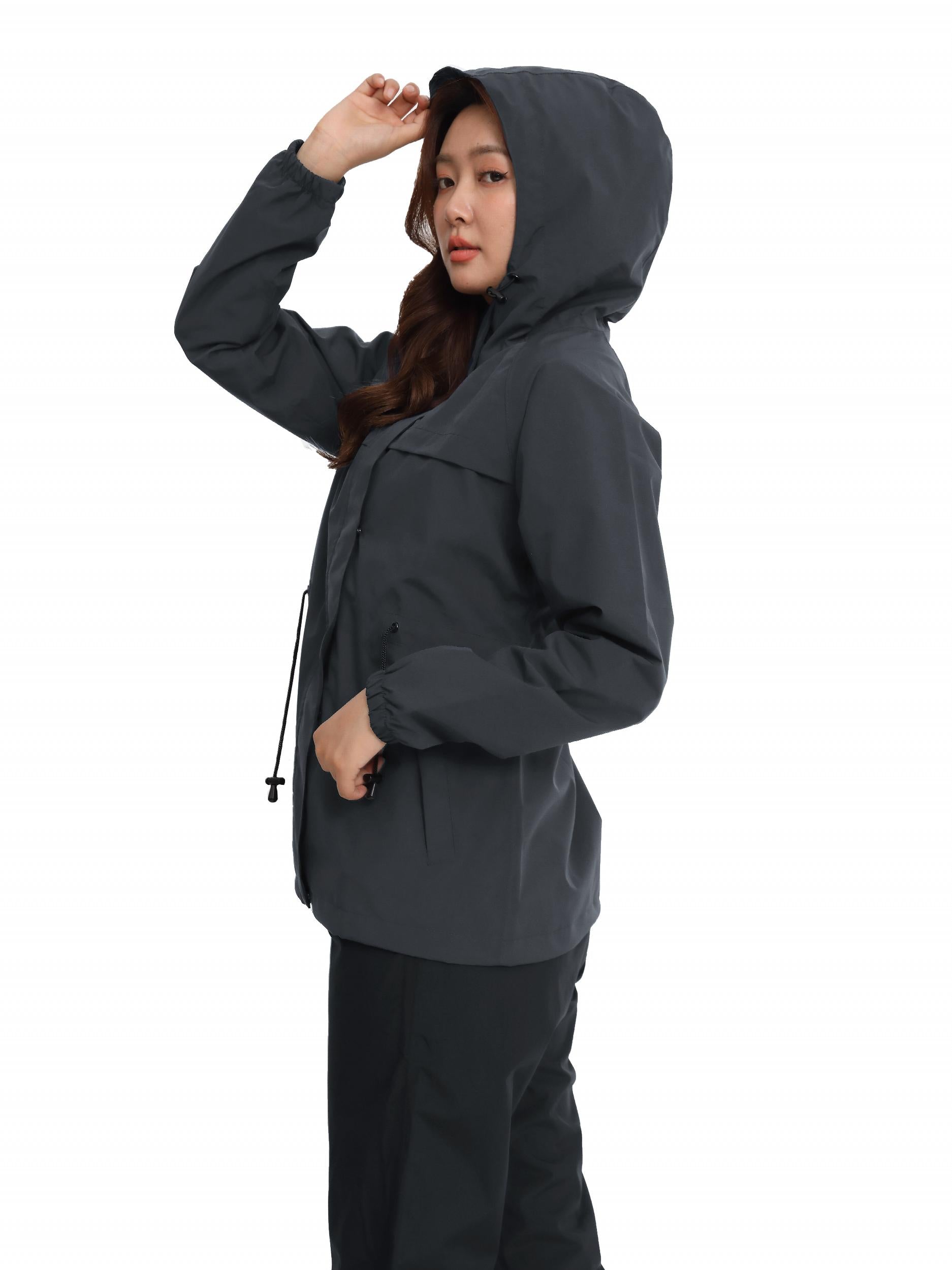 Waterproof Windproof Puffer Coat Lightweight Hooded Jacket Women's Outerwear