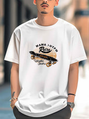 Skateboard Print Men's Graphic Crew Neck T shirt Casual Comfy Tees