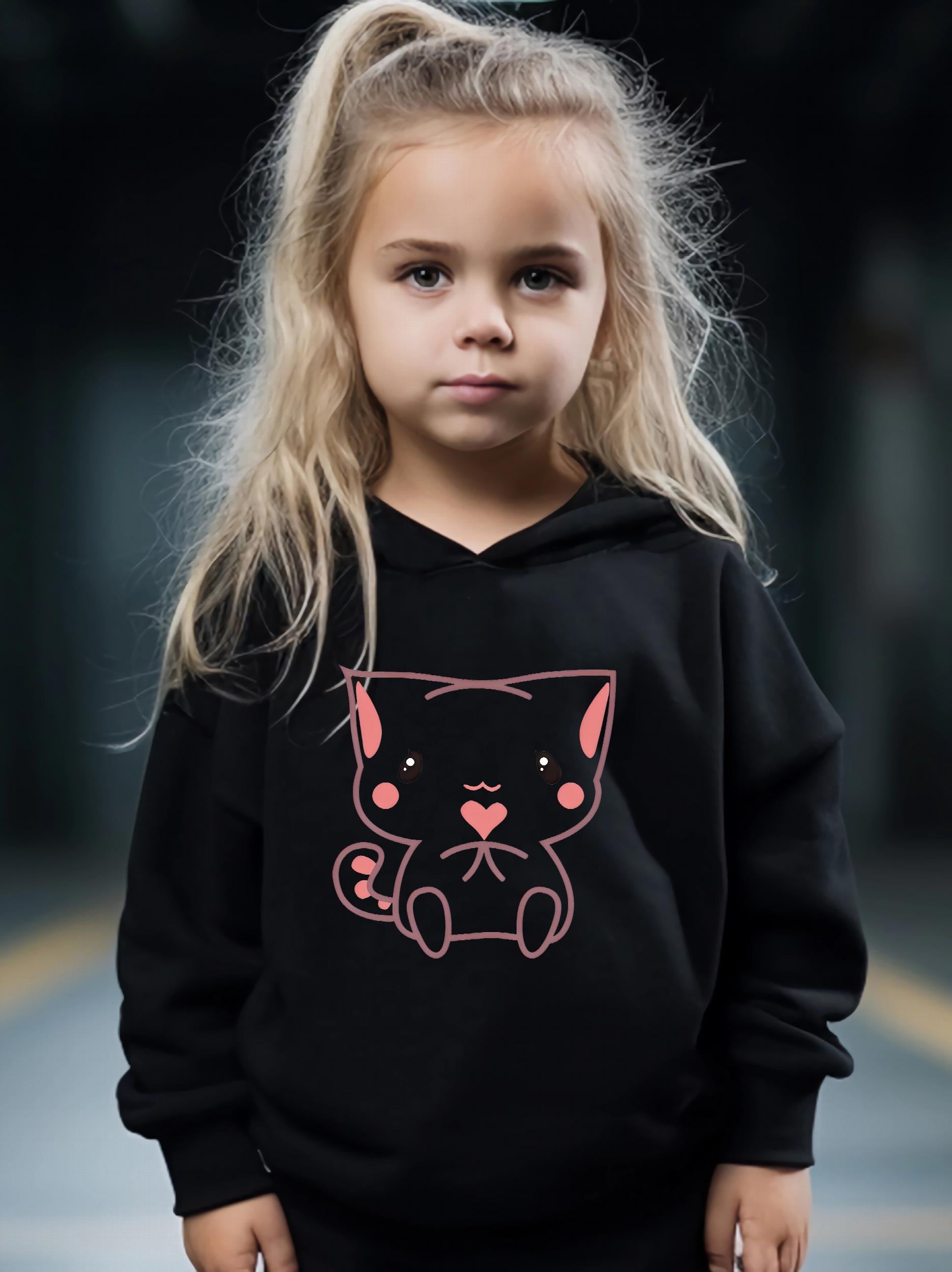 Cat Pattern 2pcs Activewear Sets Girls Comfy Outfits For Sports Running Gift