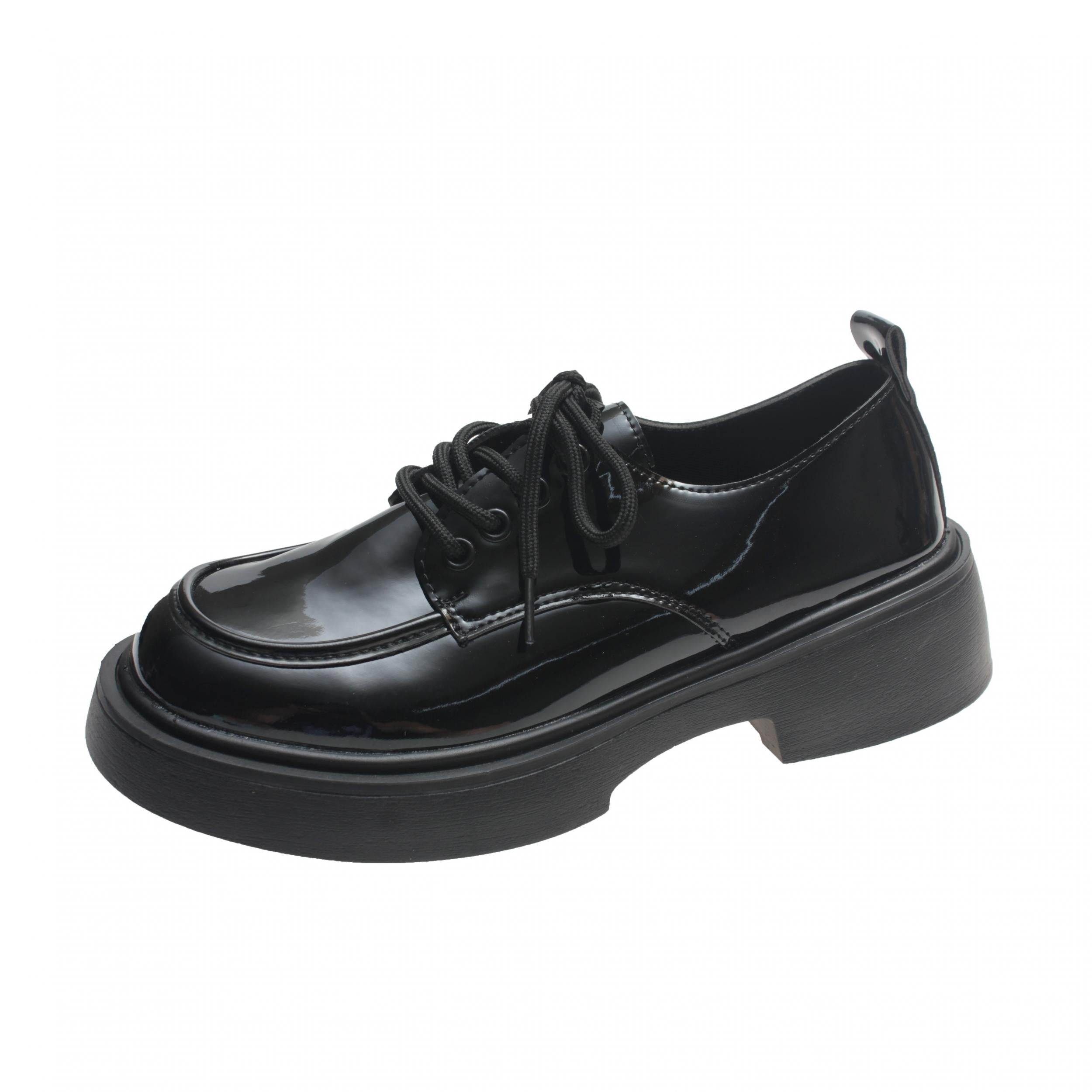 Women's Platform Loafers Lace Up Casual Shoes