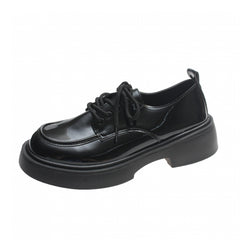Women's Platform Loafers Lace Up Casual Shoes