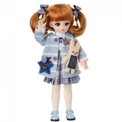 6-in Doll DIY Toy Set with Dress, 3D Eyes, Shoes, Wig, Makeup - Girl's Birthday