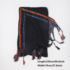 Men's Ethnic Style Tassel Scarf Buckle Pattern Photo Link