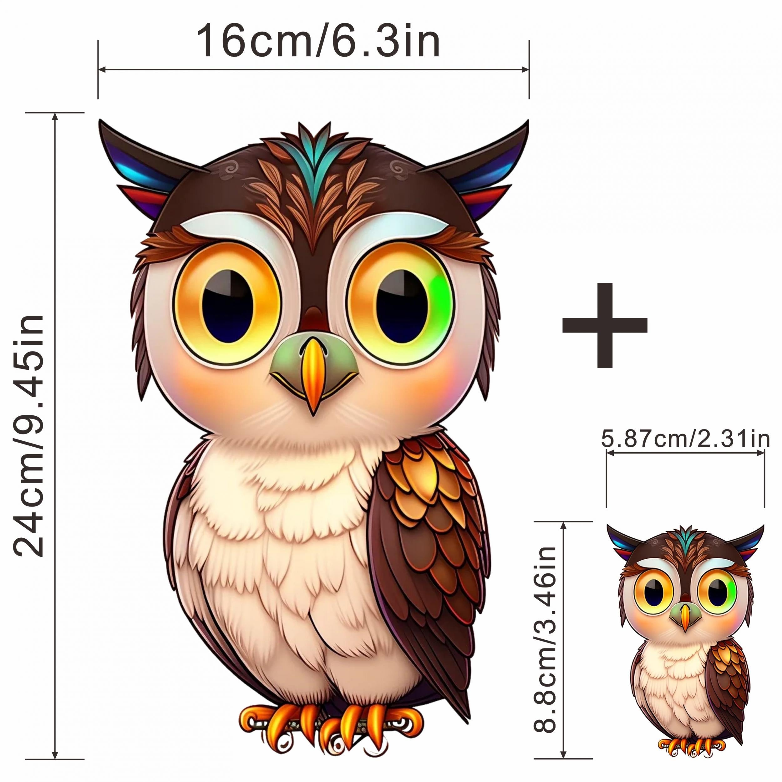2pcs Owl Iron on Heat Transfer Sticker For DIY Clothing T Shirt Mask Jeans