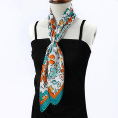 Vintage Flower Print Bandana Square Scarf Neckerchief Classic Head Wrap