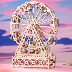 3D Wooden Ferris Wheel Music Box Puzzle - Creative Rotating Ferris Wheel