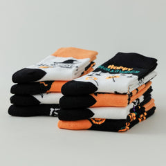8 Pairs Pumpkin Skull Hat Mid Calf Halloween Crew Socks