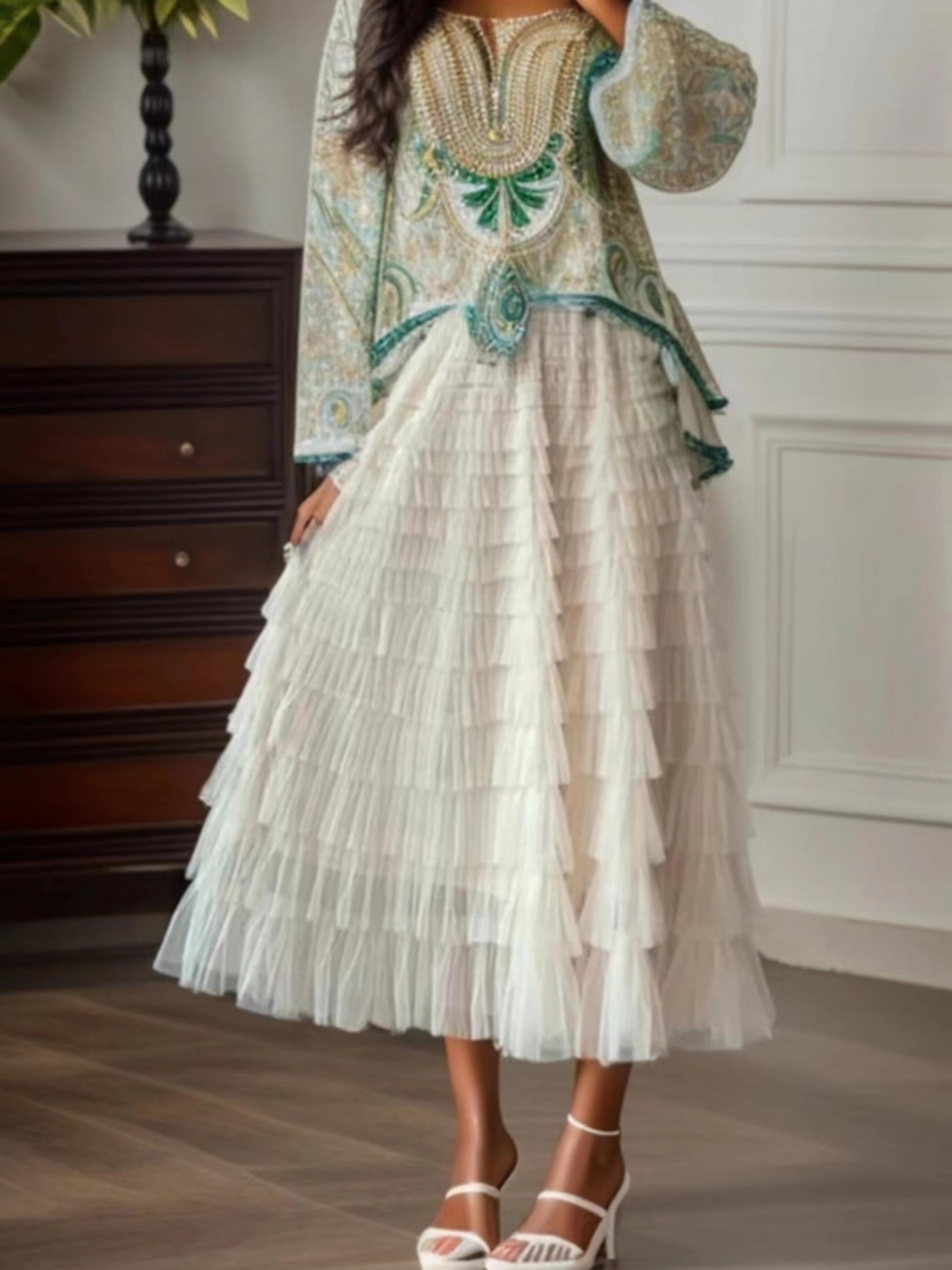 Layered Ruffles Tulle Skirt for Women