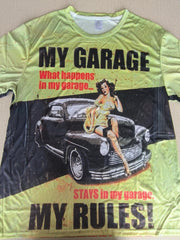 Men's Vintage Car Print T shirt Casual Comfy Mid Stretch 3D Print Tee