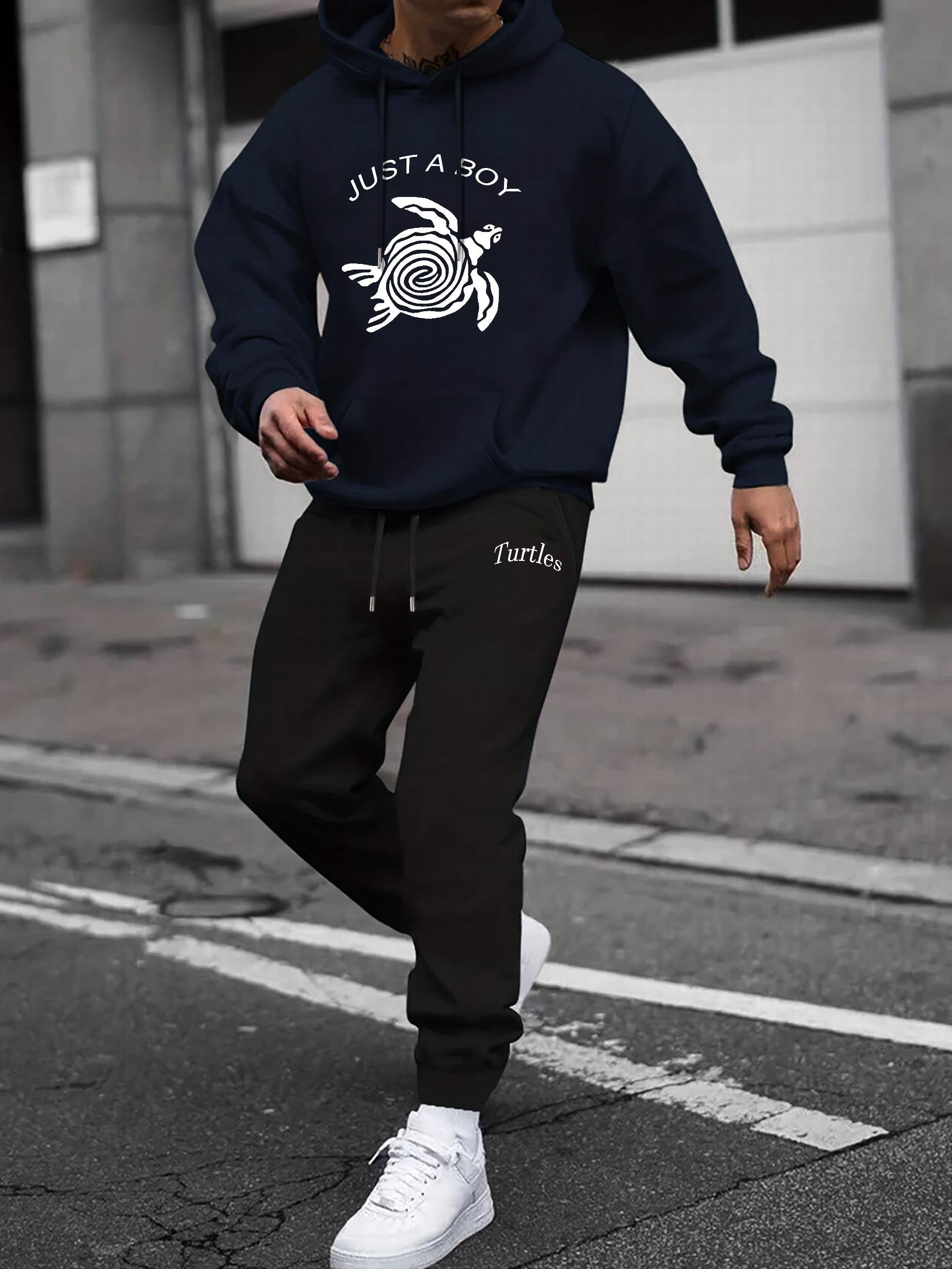 Boy Turtle Print 2Pcs Outfits for Winter Fall