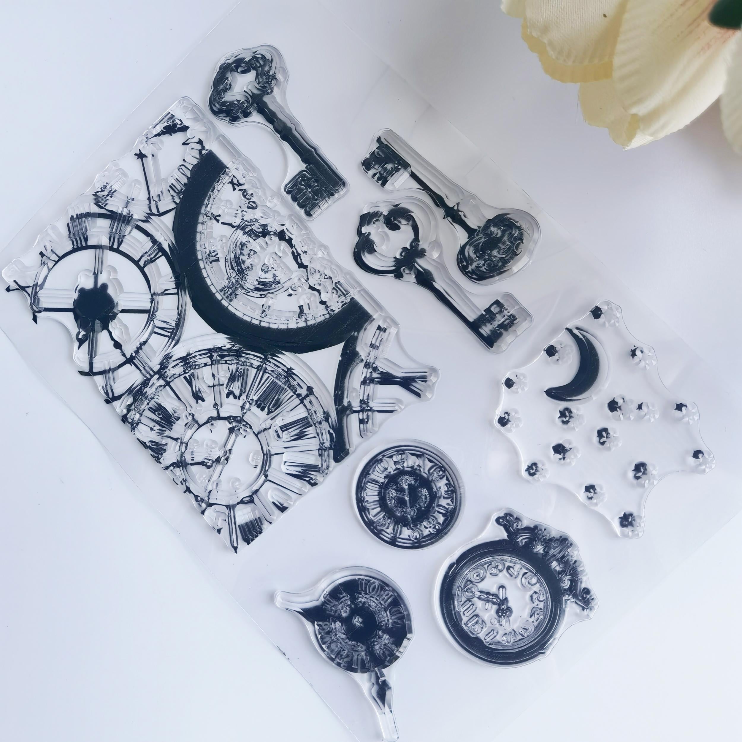 Vintage Clock Transparent Stamp for Card Making Scrapbooking Crafts