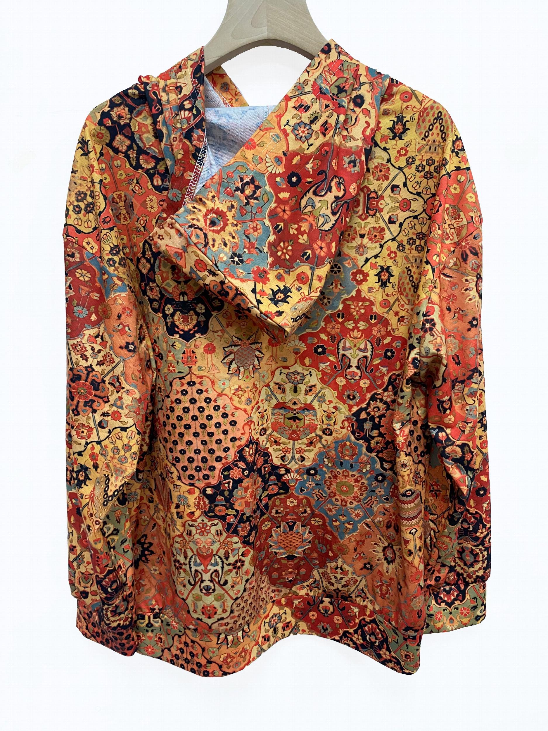 Allover Print Hoodie Casual Long Sleeve Hoodies for Women