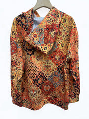Allover Print Hoodie Casual Long Sleeve Hoodies for Women