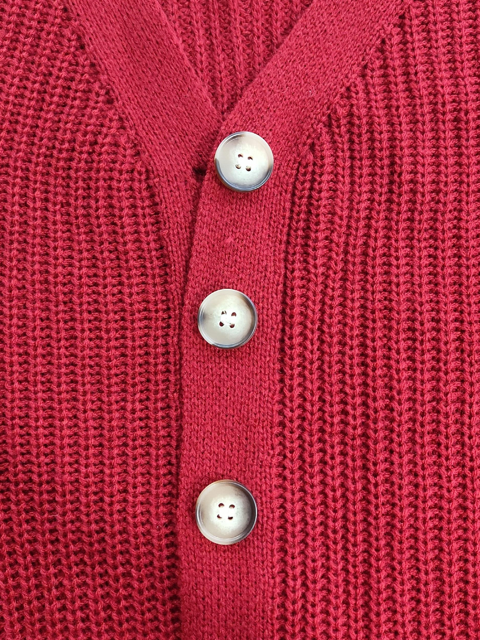 Solid Long Sleeve Button Up V Neck Knit Tunic Cardigan