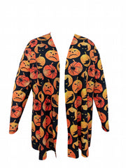 Halloween Graphic Print Open Front Cardigan