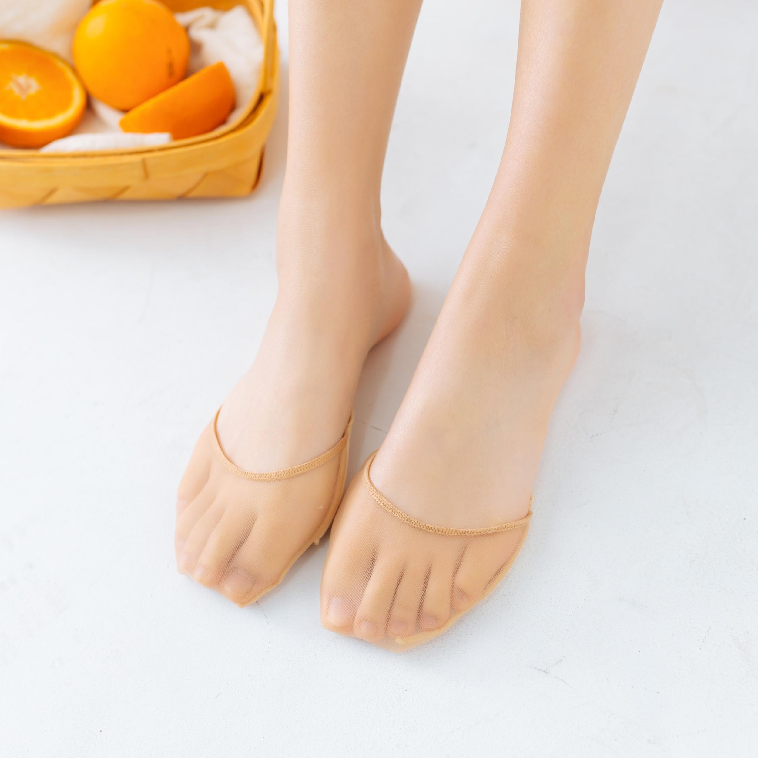 6 Pairs Hollow Out Half Palm Slingback High Heel Socks Women's Stockings