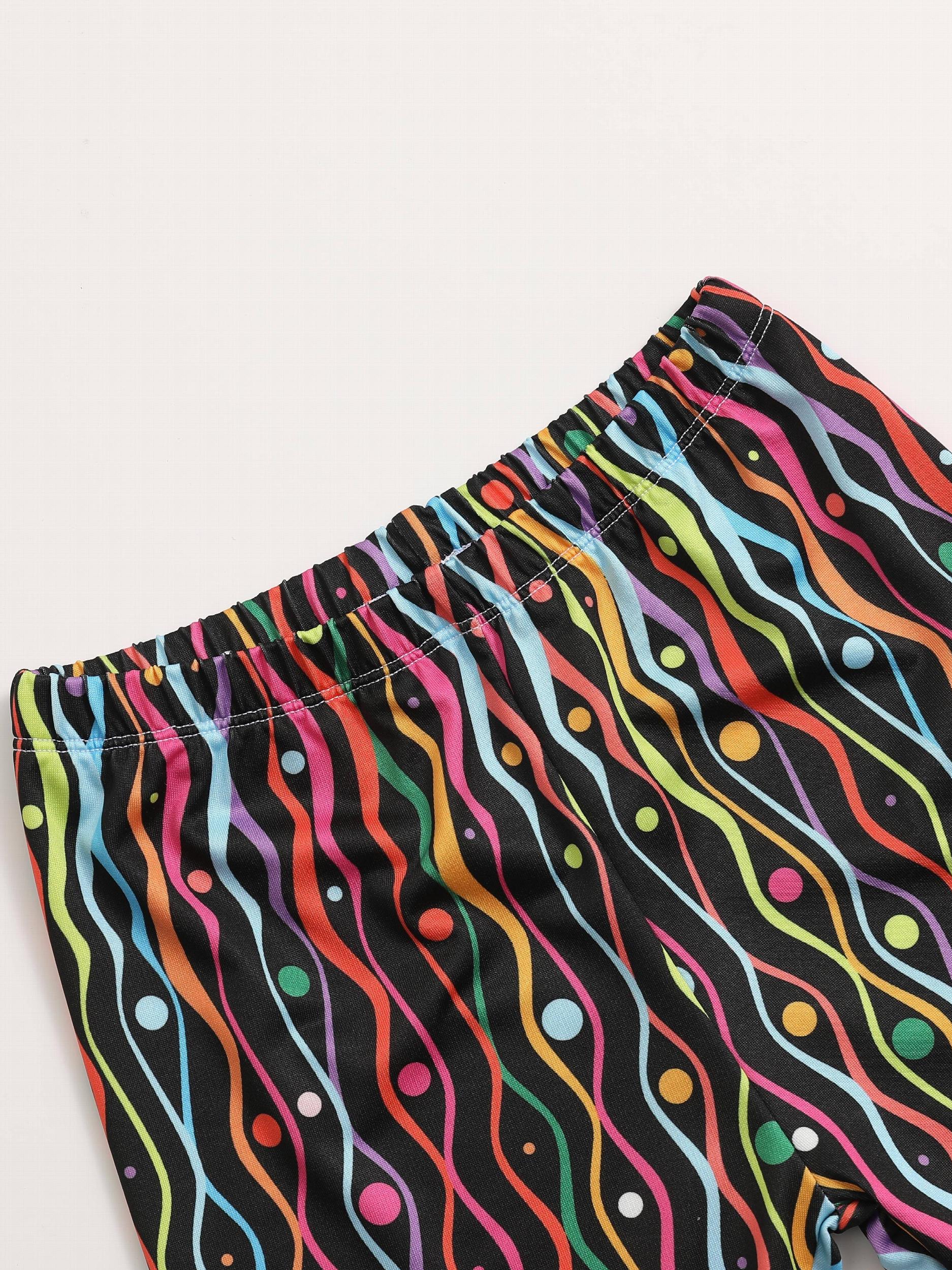 Toddler Girls Wavy Pattern Dance Shorts Breathable Stretchy Safety