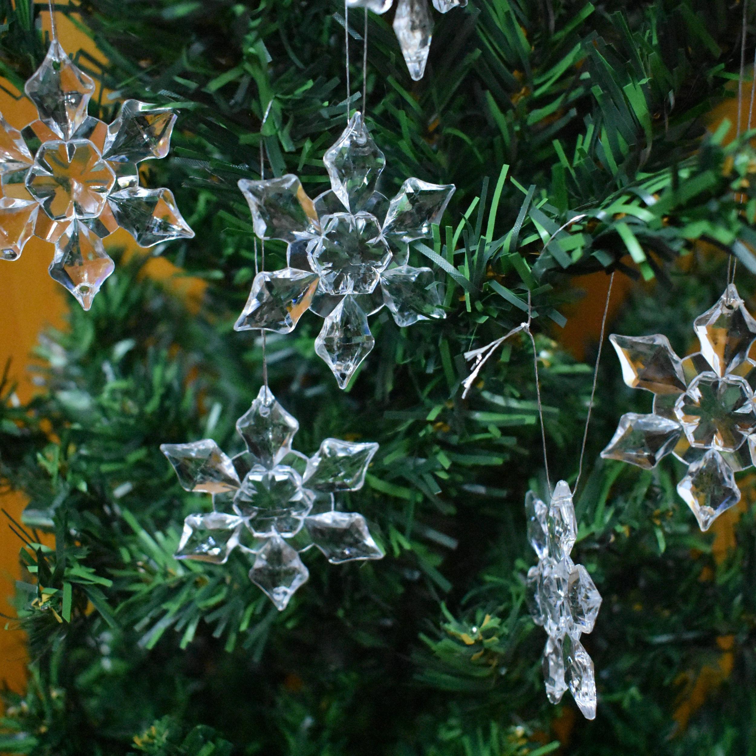10pcs Christmas Snowflake Strings Hanging Pendant Decoration