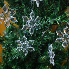 10pcs Christmas Snowflake Strings Hanging Pendant Decoration
