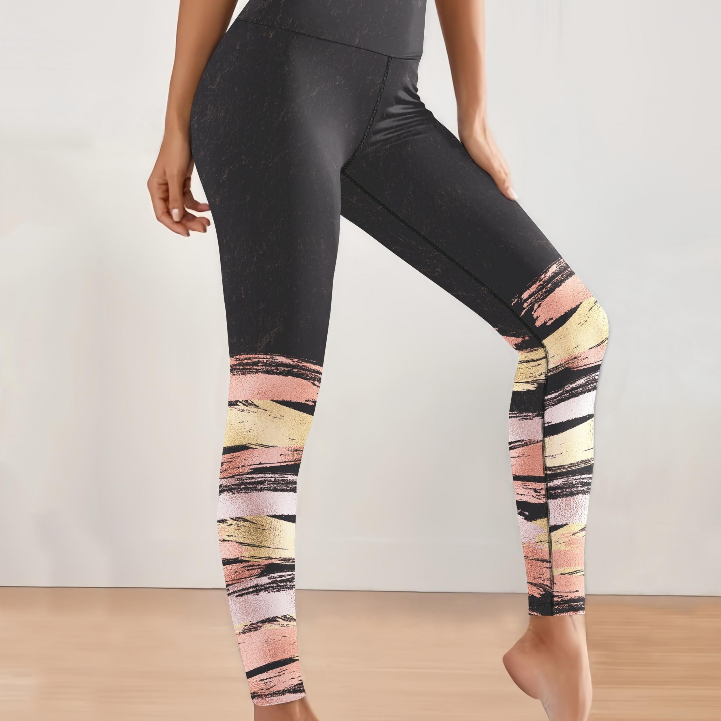Colorful Slim Fit Yoga Pants High Stretch Cropped