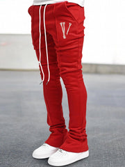 Men's LOVE Bone Graphic Sweatpants Elastic Waist Flared
