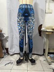 Ethnic Floral Print High Waist Leggings Long Length