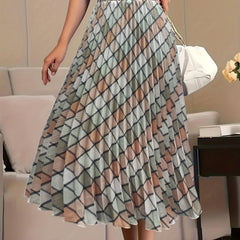 Casual Skirt Women's Plus Argyle Print Maxi Skirt