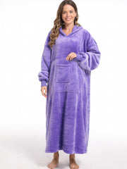 Cozy Hooded Lounge Robe with Pockets for Women