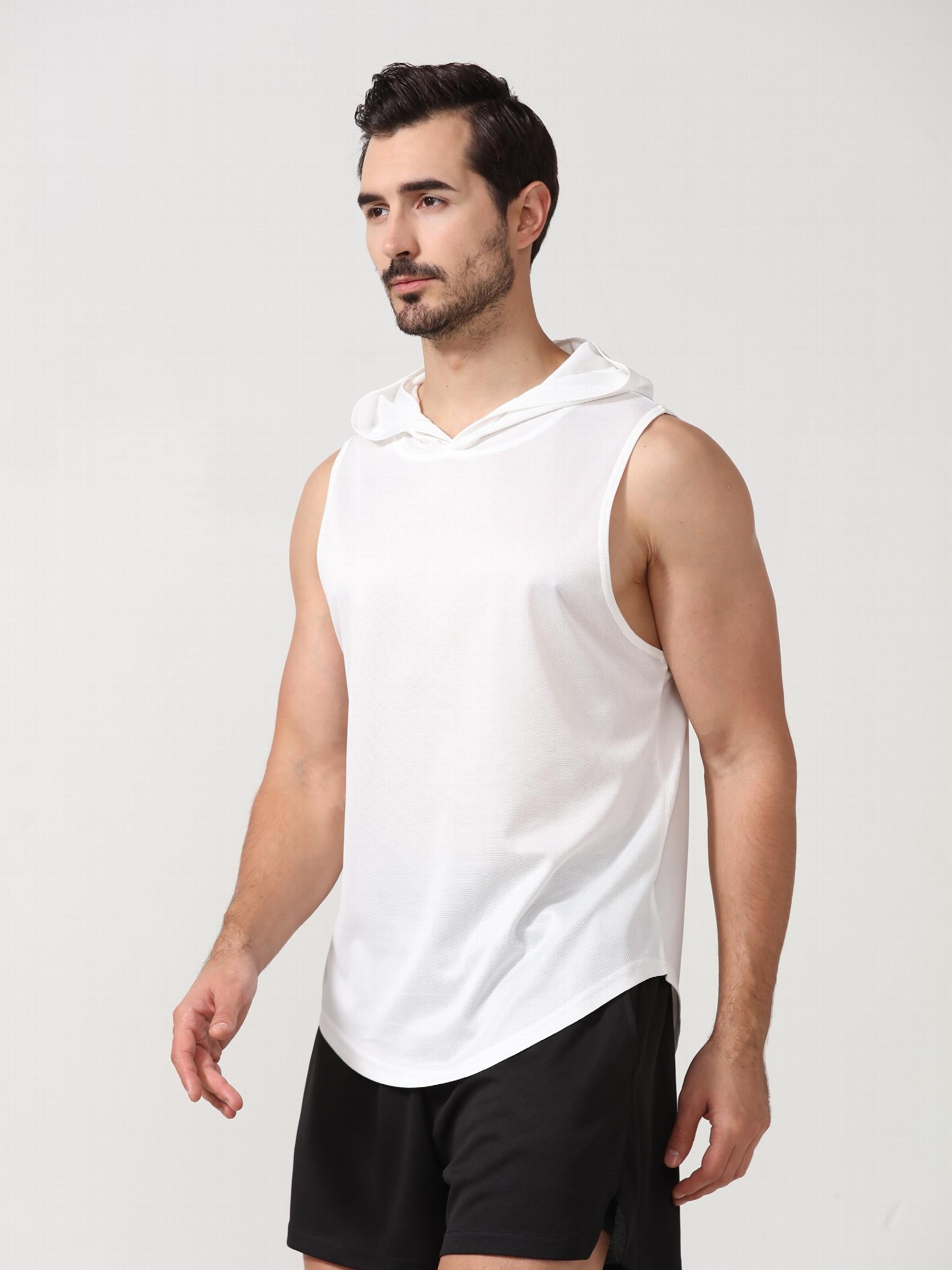 Breathable Men's Hooded Sleeveless Vest for Running