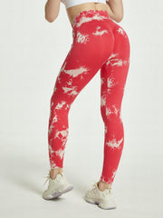 Tie Dye Seamless Yoga Leggings Slim Fit Sports Fitness Workout Tight Pants