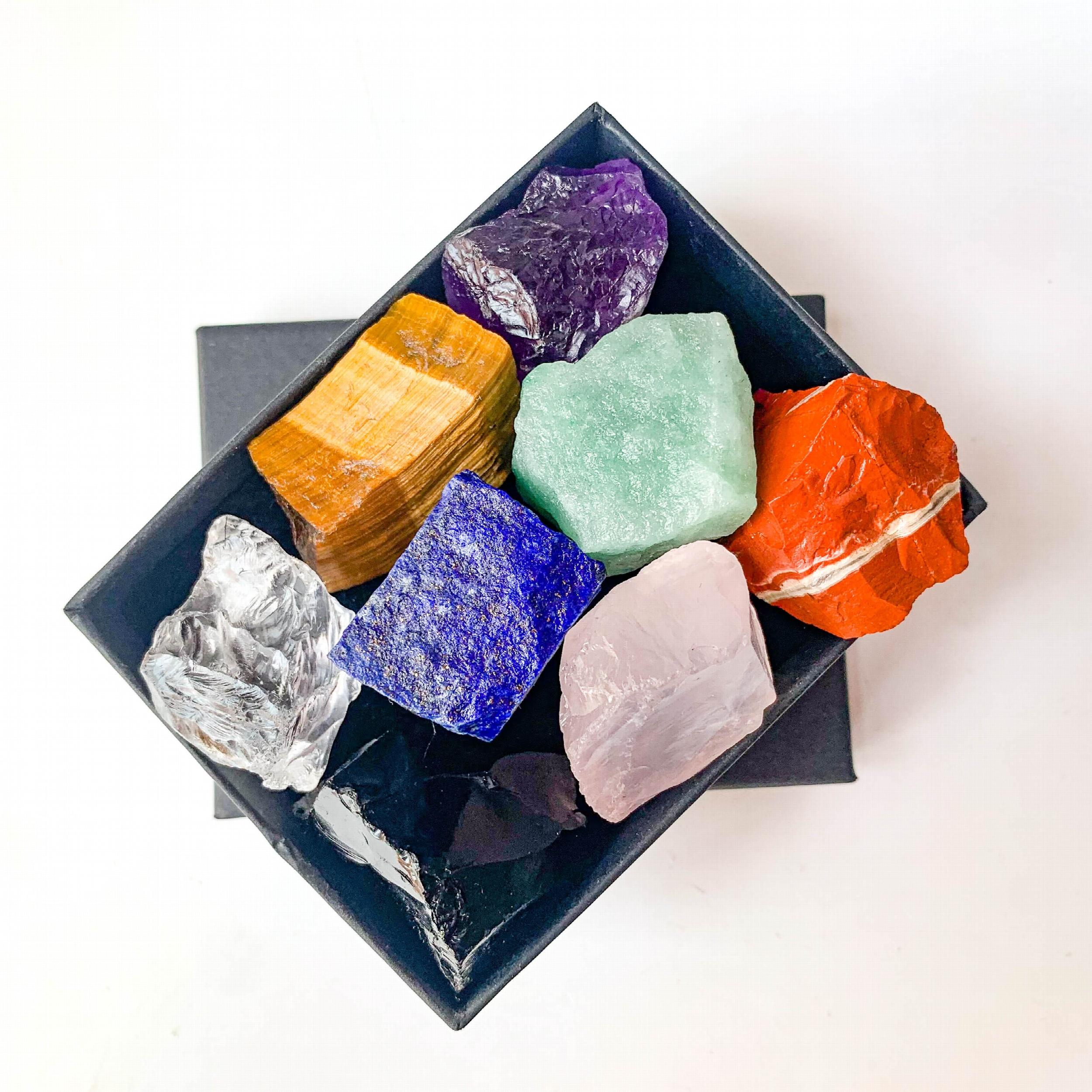 8pcs Large Rare Crystals Chakra Healing Stones Gem Collection Gift Box