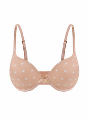 2pcs Polka Dot & Solid Push Up Bras Comfy & Breathable Bra
