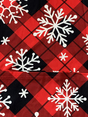 Plaid & Snowflake Print Wide Leg Jumpsuit