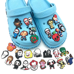 28pcs Horror Skull Pattern Charms For Clogs PVC Shoes