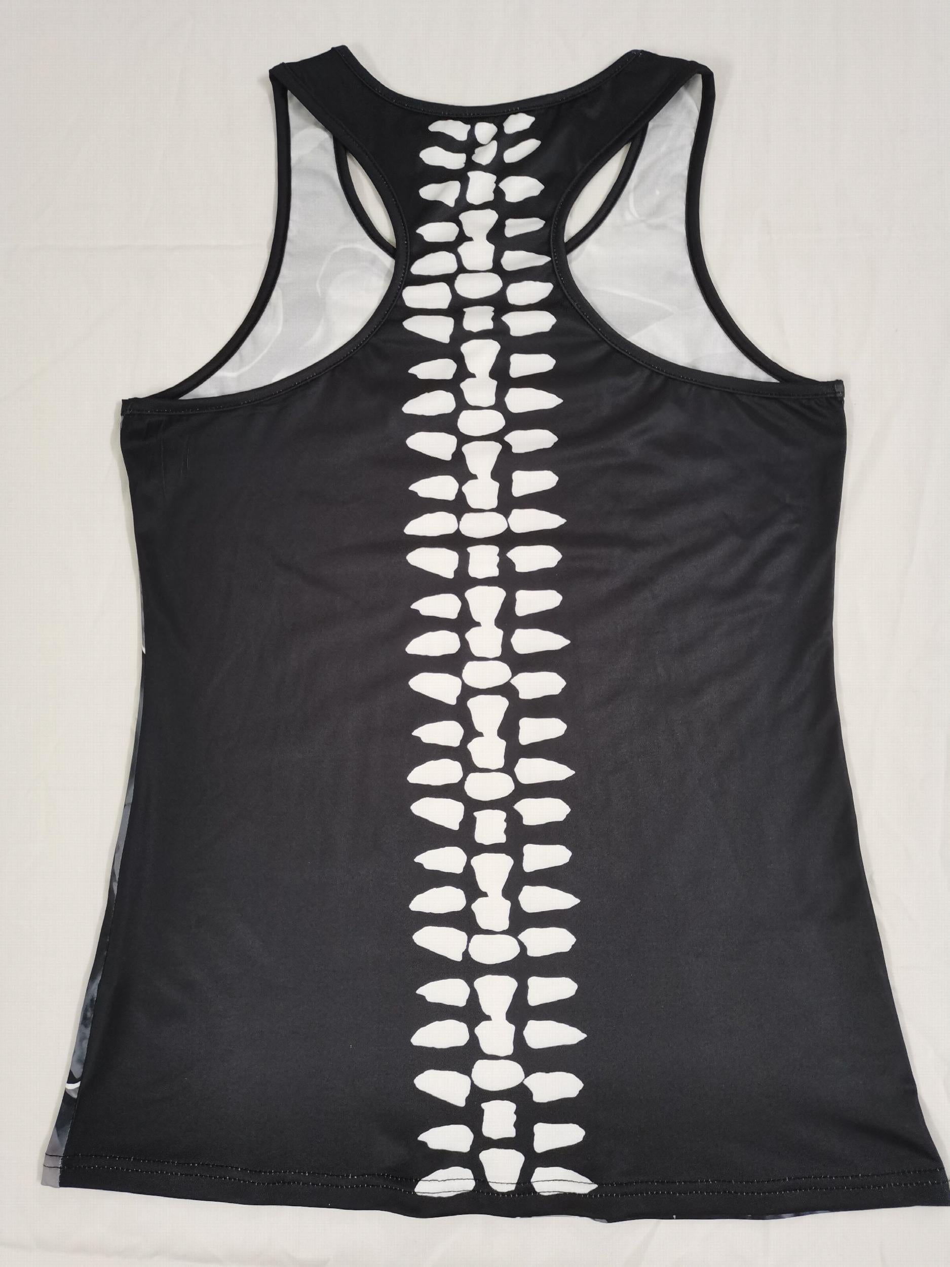 Goth Style Skeleton Print Tank Top