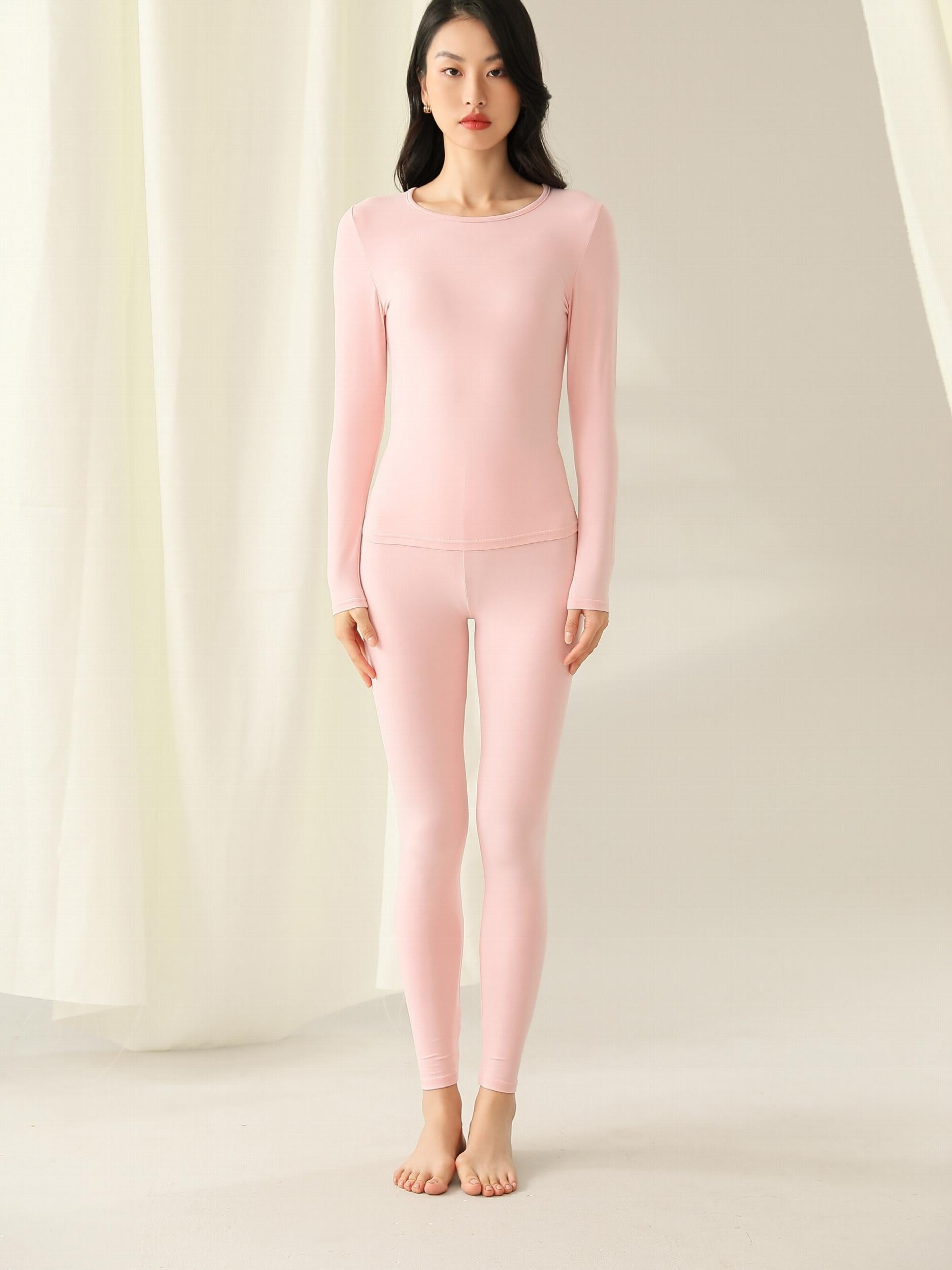 Women's Thermal Underwear Set Long Sleeve Crew Neck Tops & Pants