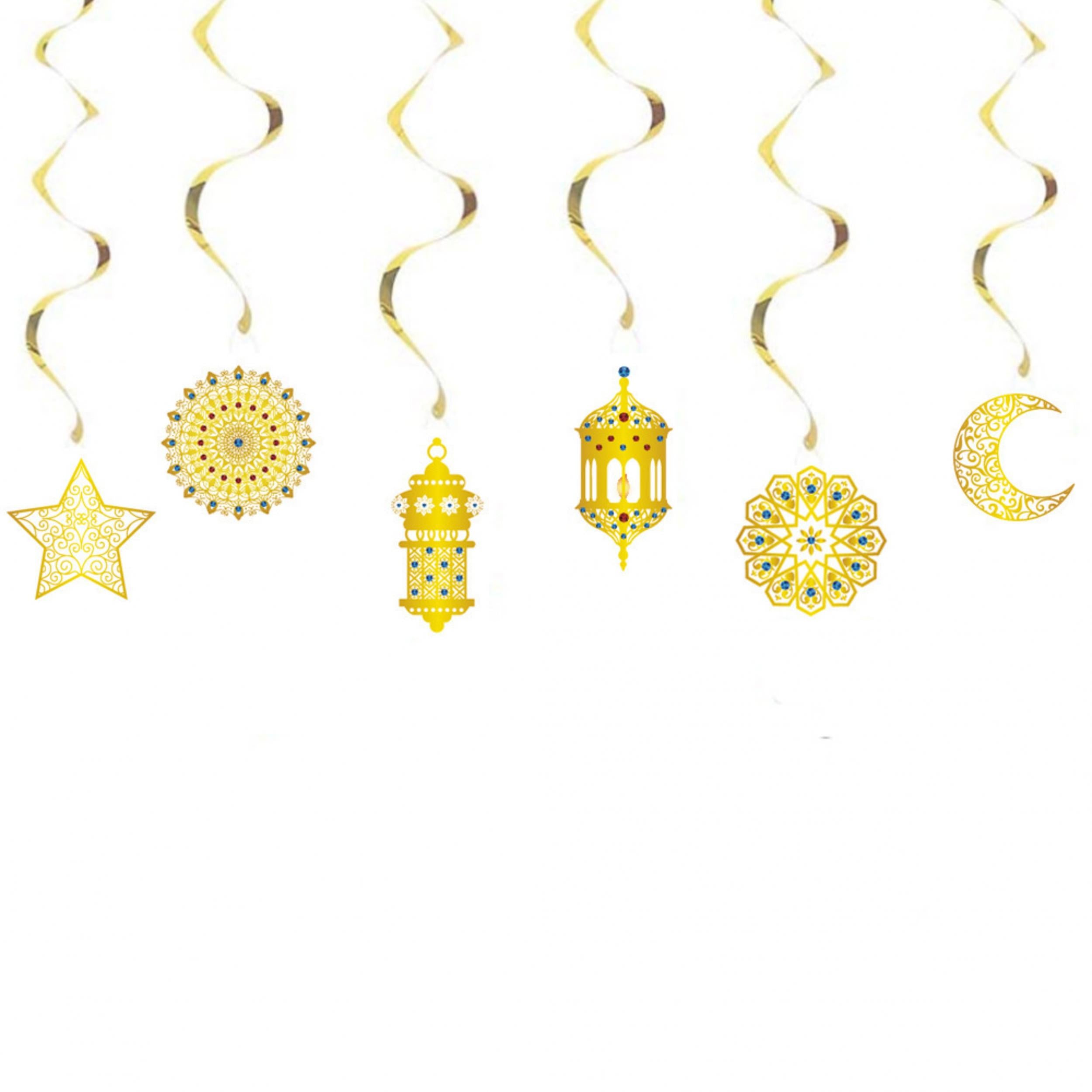 Golden Moon Star Hanging Ornament for Holiday Party Decoration