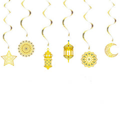 Golden Moon Star Hanging Ornament for Holiday Party Decoration