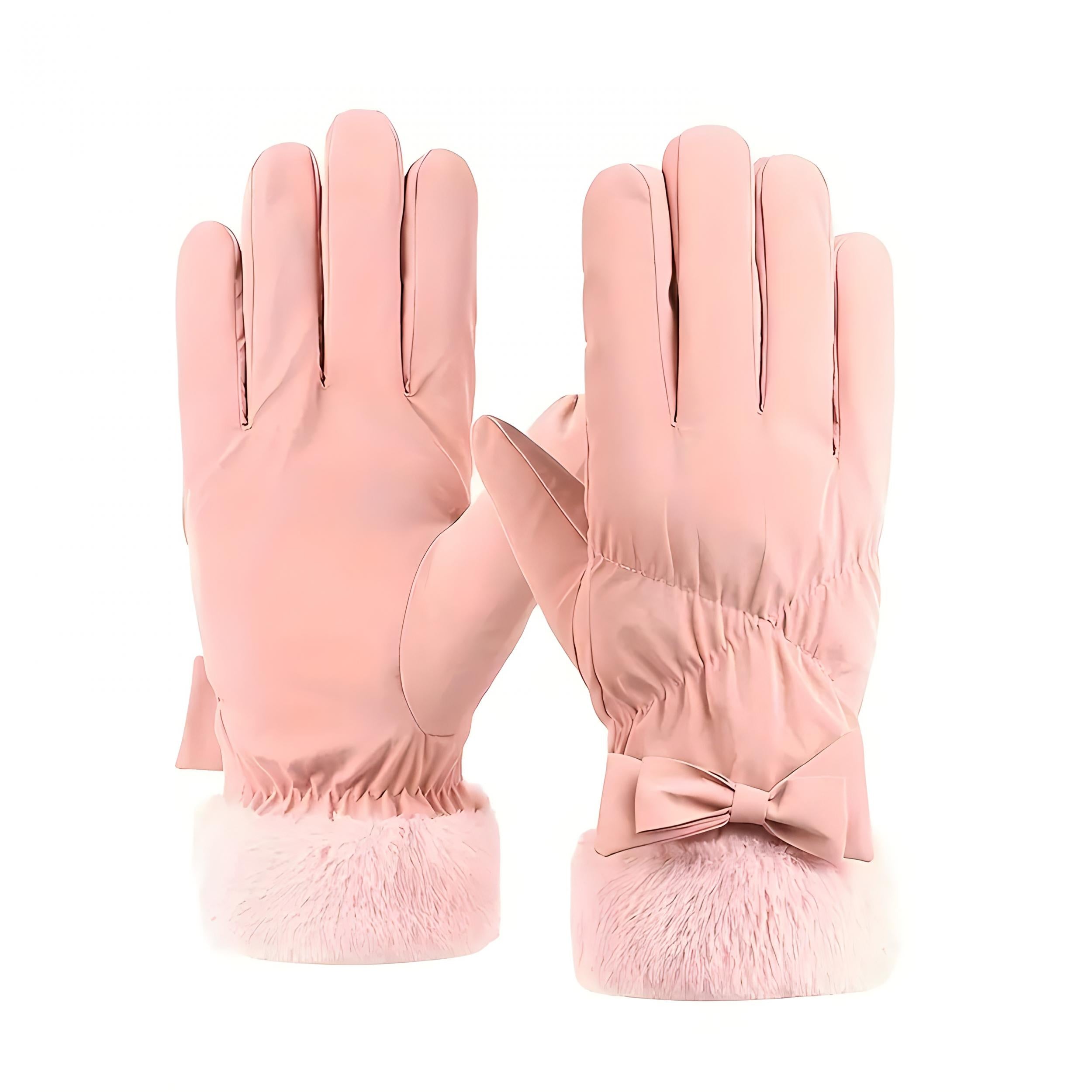 Warm Gloves With Bows - Cozy Winter Handwear