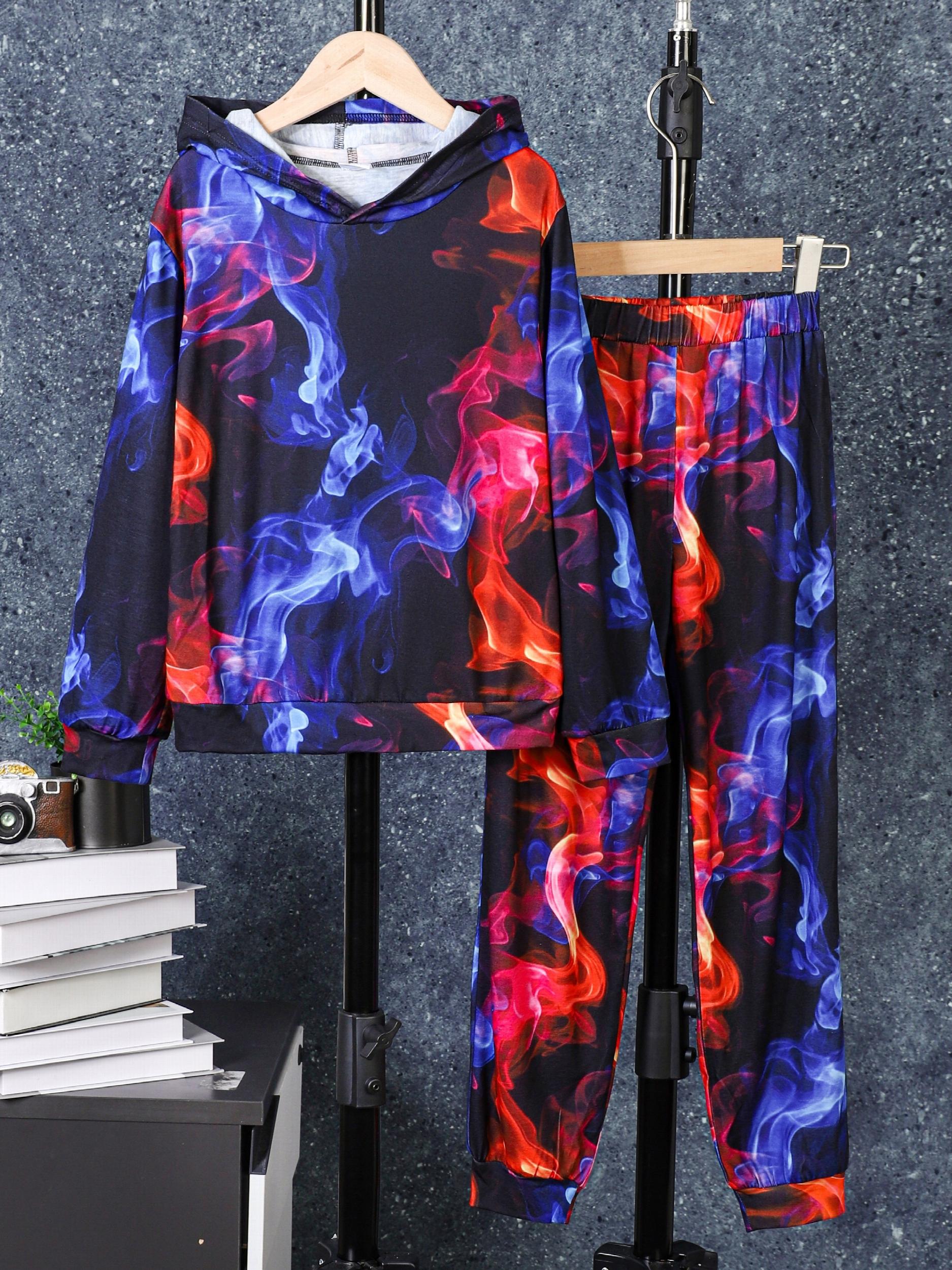 Boy's 2pcs Starry Night Sweatshirt & Sweatpants Set