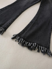 Girls Flared Tassel Jeans Denim Pants for Summer Kids