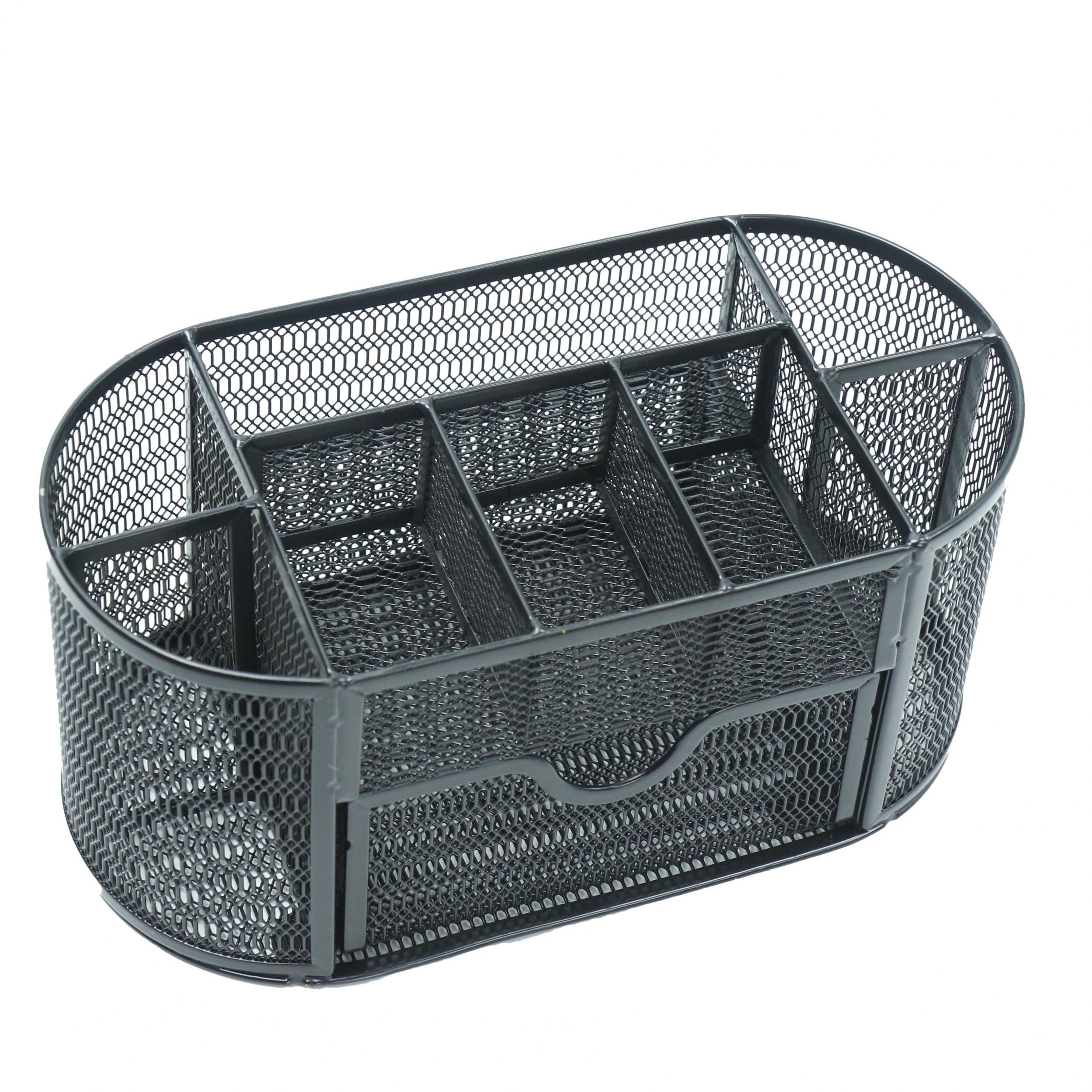 8 Compartment Desk Caddy with Drawer - Mesh Organizer for Office Home School