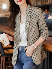 Button Front Blazer Casual Lapel Long Sleeve Women's Clothing