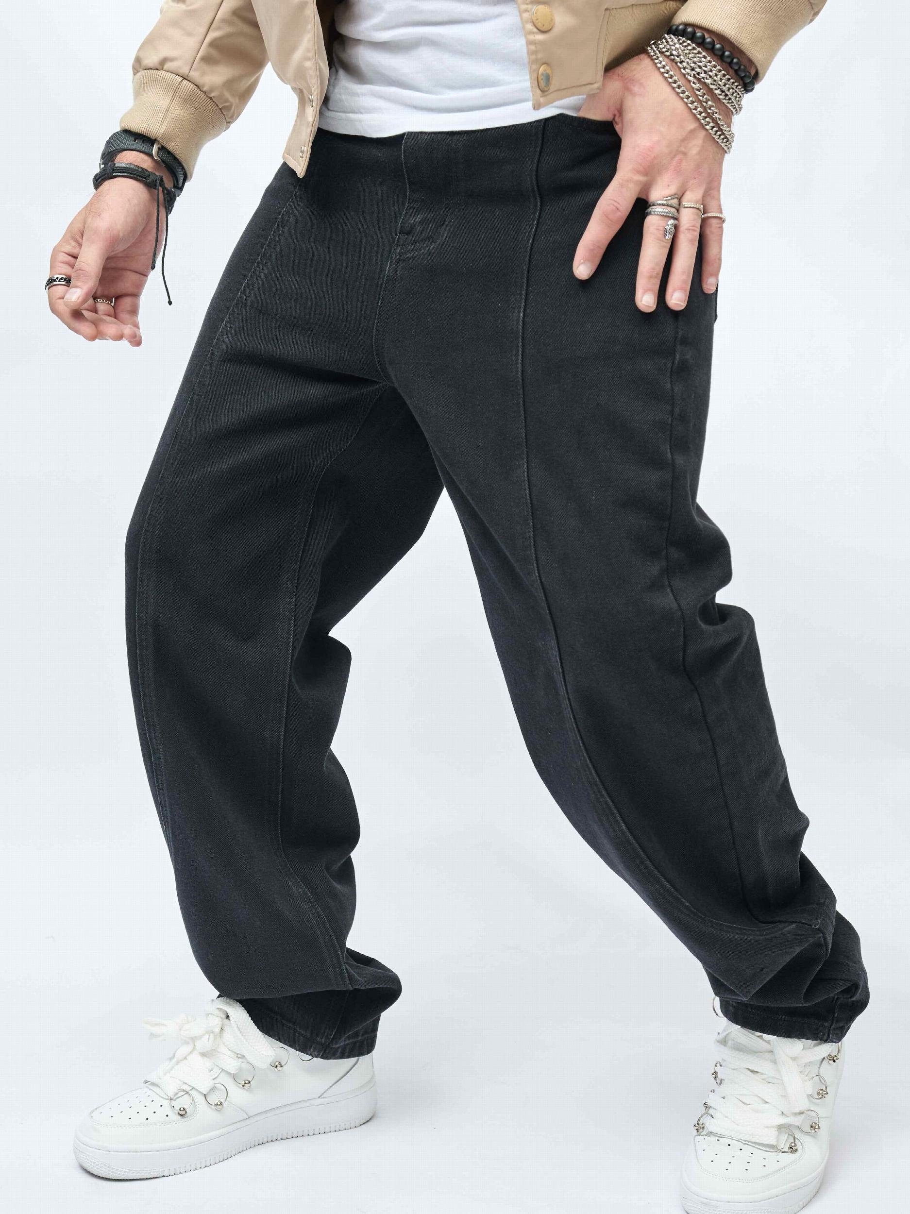 Men's Wide Leg Jeans Loose Fit Casual Denim Pants