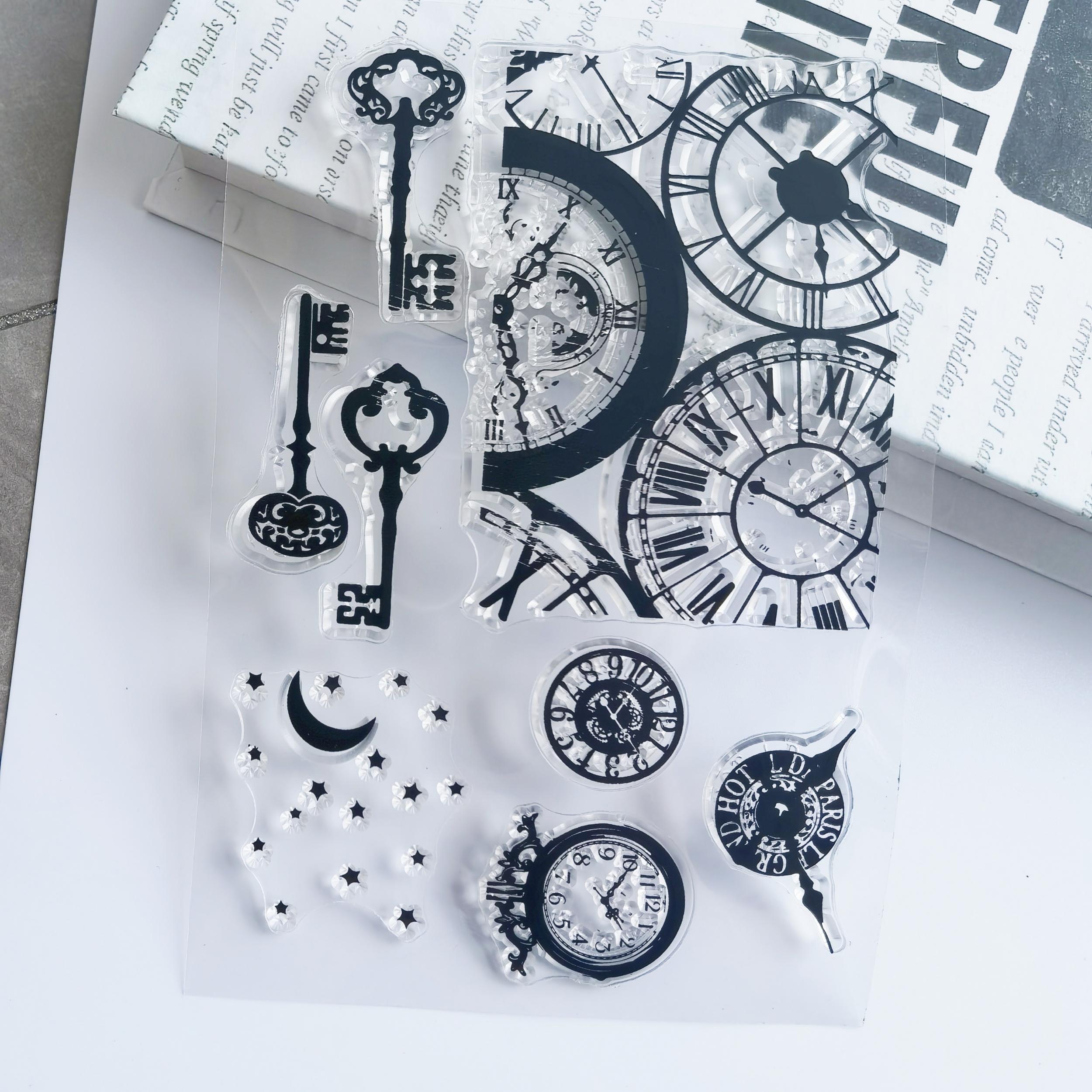 Vintage Clock Transparent Stamp for Card Making Scrapbooking Crafts