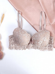 Lace Push Up Bra Breathable Scallop Trim Women's Lingerie